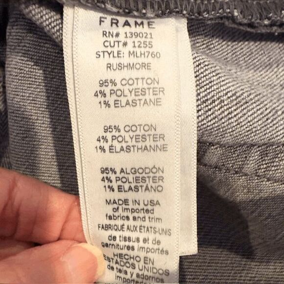 FRAME Le Homme Slim Jeans Rushmore Wash Men's Gray Black stonewashed Size 29 x32 - Picture 10 of 14